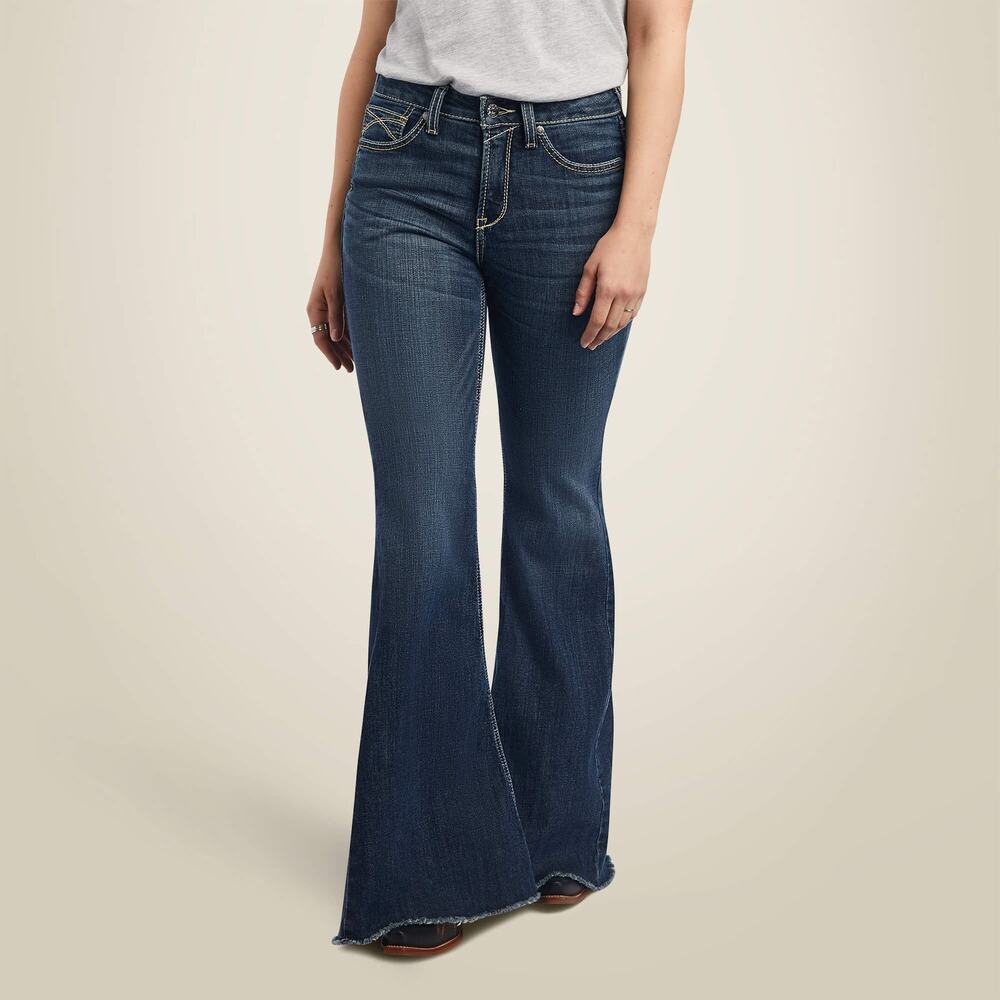 Ariat Ladies R.E.A.LHigh Rise Zinnia Extreme Flare Western Jeans 10041113 Sz 30L